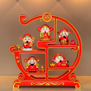 รูปปั้นเรซิ่นเทพเจ้าแห่งโชคลาภ ขนาด 7 นิ้ว สไตล์การ์ตูนแบบดั้งเดิม ของตกแต่งบ้านสำหรับห้องนั่งเล่น เหมาะเป็นของขวัญ - Product Image 4