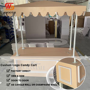 Carrito de pastel móvil de color personalizado moderno suave con ruedas para fiestas, carrito de exhibición de eventos - Product Image 4