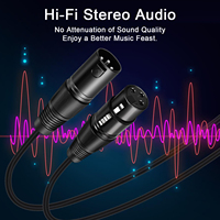 Câble audio blindé XLR 2 en 1 de 0.5m avec gaine en PVC Connecteur mâle à femelle équilibré à 3 broches pour console de mixage XLR Lecteur DVD