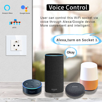 TAWO siyah 16A elektrik priz akıllı Wi-Fi soketi topraklama ile Pin koruma kapıları tipi F soket App