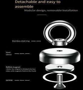 Mạnh Mẽ Nam Châm Vĩnh Cửu Công Nghiệp Vật Liệu Từ Tính Nhiệm Vụ Nặng Nề Kéo Lực Lượng 80Kg-200Kg Phục Hồi Dây Eyebolt Câu Cá Nam Châm - Product Image 3