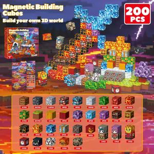 200 pièces de cubes de <span class=keywords><strong>construction</strong></span> magnétiques, jouets éducatifs STEM pour enfants - Product Image 4