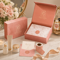 Emballage cosmétique magnétique en carton rigide de luxe, grande boîte cadeau en papier avec logo personnalisé