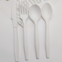 Ensemble de couverts compostables CPLA les plus vendus, vente en gros, personnalisables, fourchettes, cuillères, couteaux compostables en vrac