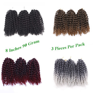 Mali Bobผมถักโครเชต์บิดเกลียว,ผมต่อโครเชต์ถัก3เท่าเส้นใยสังเคราะห์สีล้วนและคละสีสำหรับ<span class=keywords><strong>ผู้หญิง</strong></span>และเด็ก - Product Image 4