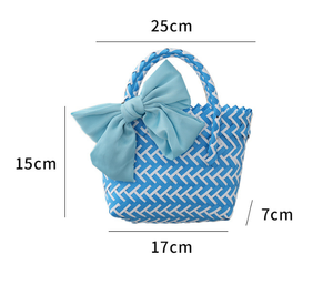 New Fashion Colorful Travel Beach Bag Woven Handheld Handbag <strong>Small</strong> Vegetable <strong>Basket</strong> Tote Bag for Wedding Gift - Product Image 6