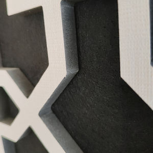 Panneaux muraux ondulés 3D modernes pour revêtement acoustique d'intérieur Panneaux insonorisés en bois polyester pour hôtels - Product Image 2