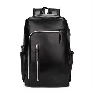 Sac à Dos en <span class=keywords><strong>Cuir</strong></span> PU Imperméable pour <span class=keywords><strong>Homme</strong></span> Sac à Dos Intelligent de <span class=keywords><strong>Luxe</strong></span> pour Ordinateur Portable avec USB Marron Style Fashion Vintage - Product Image 2