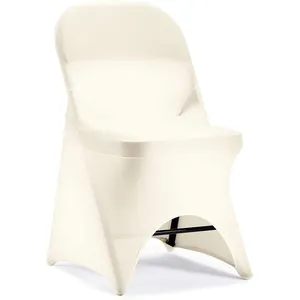 Reador Wholesale Stretch Party Banquet Chair Slipcovers White Wedding Spandex Folding Chair Cover