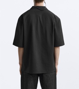 Camicie a maniche corte in tinta unita Casual estive estive da <span class=keywords><strong>uomo</strong></span> camicie a maniche corte versatili a pieghe Vintage con bottoni e maniche corte - Product Image 2