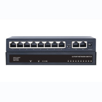 Switch Ethernet Gigabit Yunvo 5/8/10/16/12 Port Casing Plastik/Besi Switch Jaringan 100M untuk Kamera IP