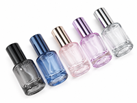 Flacon pulvérisateur de parfum en verre cylindrique multicolore de 10 ml, vide, rechargeable, avec capuchon électroplaqué, pour cosmétiques et fragrances
