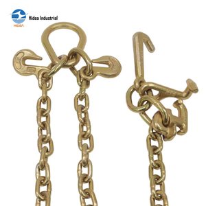 Chaîne <span class=keywords><strong>de</strong></span> remorquage G70 avec attache en V, crochets en J et crochets <span class=keywords><strong>de</strong></span> préhension en forme <span class=keywords><strong>de</strong></span> poire, en acier allié haute résistance électrogalvanisé pour un récupération sécurisée - Product Image 5