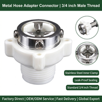 Adaptateur universel de robinet d'eau en plastique avec filetage mâle 3/4 pouce et raccord de tuyau d'arrosage 1/2 pouce pour machine à laver