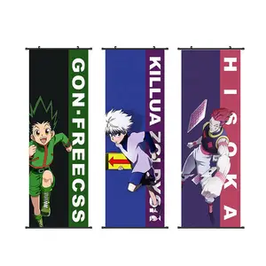 1 Pcs Anime Hunter x Hunter 포스터 Gon-Freecss Killua 벽 스크롤 포스터 교수형 포스터 침실 벽 문 장식 30*90cm