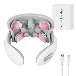 Cordless Neck Massager 6 Mode 15 Level Portable Massager with <b>Heat</b> for Stress Relief Home Office Use - Product Image 3