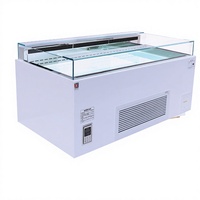 Vitrine Réfrigérée Commerciale Élégante avec Refroidissement par Compresseur et Ventilation |   Vitrine réfrigérée en verre marbré pour gâteaux, pour utilisation en supermarché