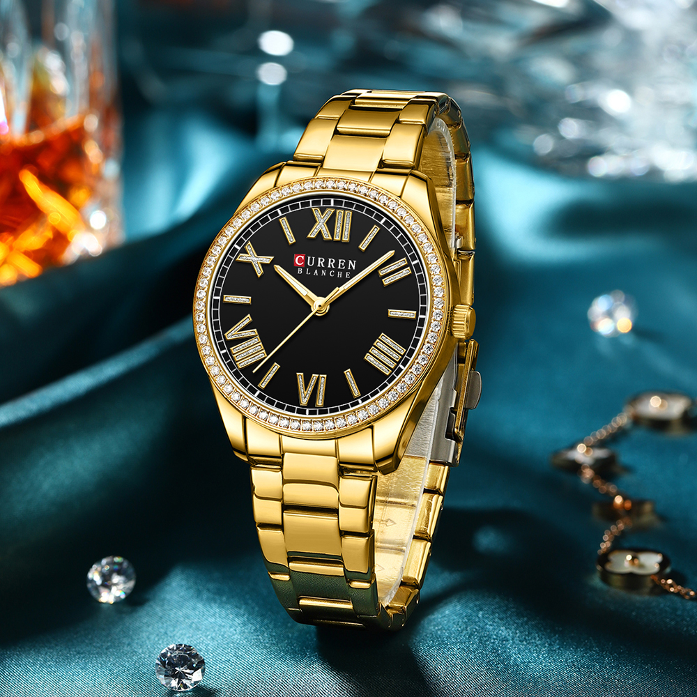 CURREN – montres de luxe pour femmes, montre-bracelet à Quartz et diamant pour dames et filles, mode, étanche, horloge