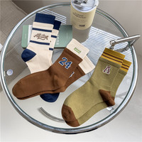 Chaussettes pour hommes en mélange de coton respirant, style mode féminin, avec nœud brodé et ceinture, pour usage quotidien