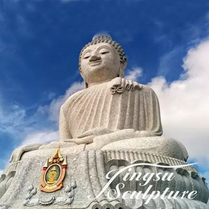 Hechos a mano al aire libre blanco puro jardín estatuas de <span class=keywords><strong>Buda</strong></span> <span class=keywords><strong>grande</strong></span> - Product Image 2