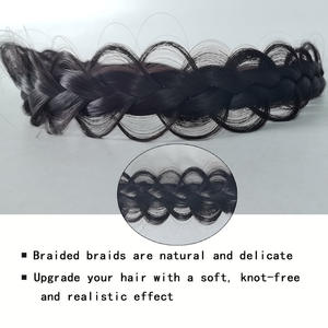 Diadema elástica trenzada para peluca, diadema negra suave, tamaño ajustable para uso general, material de alambre resistente a altas temperaturas - Product Image 3