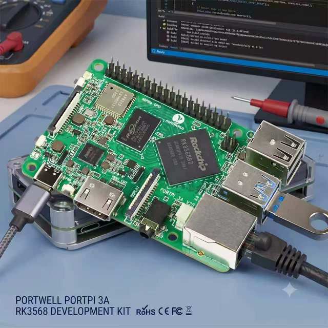 RK3568 Single Board Computer PortPi 3A Quad-core ARM Cortex-A55 Development Board with USB 3.0 HDMI