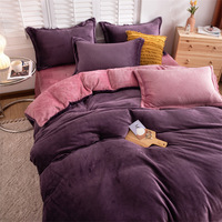 Housse de couette en velours pelucheux drap de lit polaire en flanelle parure de lit drap de lit pour l'hiver