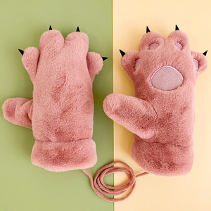 Kedi pençe ve ayı pençe eldiven erkek ve kadın öğrenciler için kışın, kalınlaşmış polar ile, sevimli ve sıcak - Product Image 6