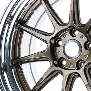 Cerchi in Lega XL Aftermarket Tuning Bronzo Lucido + Bordo Cromato, 5 Razze, 17-19 Pollici per Honda/Toyota/Mazda/BMW - Product Image 2