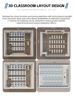 Ensemble bureau et chaise d'école réglables en hauteur, structure solide, poste de travail ergonomique pour étudiants, pour la salle de classe, les études, les devoirs et l'apprentissage