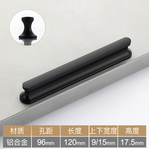 Direct Factory Sale <b>Black</b> Golden Aluminum Alloy Cabinet Door Handles for Kitchen Cupboards Living Room Hotel Wardrobe Drawers - Product Image 6