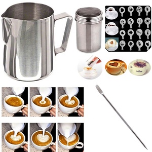 Café lait moussant pichet tasse 12oz et 20oz pichets à la vapeur en acier inoxydable lait café Cappuccino Latte - Product Image 6