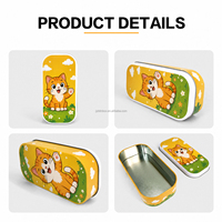Boîte en métal compacte JYB avec motif de dessin animé adorable, boîte de rangement en métal pour cartes de jeu, boîte en métal sécurisée pour les enfants