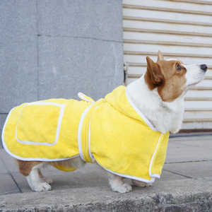 Pet <b>Bathrobe</b> Absorbent Quick Drying Hooded Towel Coat For <b>Dogs</b> All Seasons Winter Warm Pet Clothing - Product Image 3