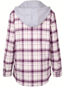 Veste d'hiver à capuche pour <span class=keywords><strong>femme</strong></span> avec logo frontal, fermeture boutonnée, tissu doux en polyester/coton, respirant, écologique, pour l'extérieur - Product Image 2