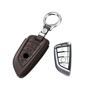 Custodia Protettiva in Vera Pelle Bovina per Chiave Auto con Clip in Metallo Anti-Graffio e Resistente all'Usura Quotidiana per <span class=keywords><strong>BMW</strong></span> Serie 2 e <span class=keywords><strong>4</strong></span> - Product Image 1