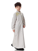 Arabe Musulman Enfants Garçon Jubba Thobe Abaya Robe Longue Robe Caftan pour Enfants Vêtements Islamiques Robes Longues Robe Dubaï Arabe