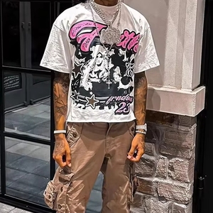 T-shirt court graphique Ringer pour homme en coton écologique personnalisable style streetwear – Tissu sur mesure - Product Image 1