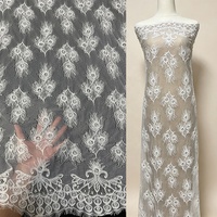 Dentelle Chantilly de 3 mètres avec pierres, tissu en dentelle française pour la confection de robes de mariée