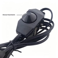 Cordon d'alimentation dimmable avec prise (1,8 m) directement de l'usine ; Disponible avec douille E27 norme UE ou E26 norme US pour lampes de sel.