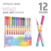 Ensemble de marqueurs professionnels pour nail art, couleurs classiques, pointe fine, stylo graffiti, dessin de lignes détaillées, outils de manucure DIY, matériau PET