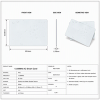 Tarjeta PVC NFC Personalizada para Reseñas de Google, NTAG213 13.56MHz, Impermeable, Sin Contacto, con Adhesivo para la Parte Posterior, para Negocios