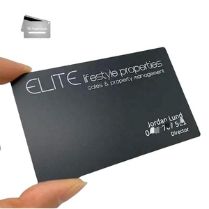 Matte đen kim loại thẻ kinh doanh giá bán buôn thép không gỉ với logo dập nổi kim loại sản phẩm in ấn - Product Image 4