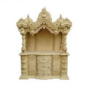 Home Decor Teak Wood Temple Manufacturer Best Pooja Room Mandir in Exquisite Designs Best Selling Teak Wooden Hindu Home Mandir - Product Image 1