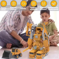 Juguete de Ingeniería Transformable, Vehículo de Construcción Deformable DIY con Caja de Almacenamiento
