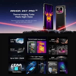 Ulefone Armor 25T Pro Gồ Ghề Điện Thoại 6GB + 256GB Nhiệt Hình Ảnh 6.78 Inch Android 14 5G NFC Không Thấm Nước Toàn Cầu Phiên Bản Điện Thoại Di Động - Product Image 3