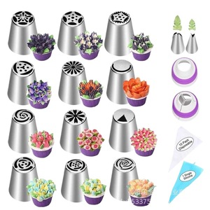 27 Piece Russian Piping Tip Set Flower Shape <b>Cake</b> <b>Decorating</b> Tool Reusable DIY Baking <b>Supplies</b> - Product Image 3