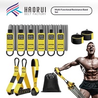 Sangle d'ancrage de porte pour exercices, corde de traction robuste en caoutchouc avec poignées en mousse, bande de résistance de 300 livres pour entraînement à domicile et en salle de sport