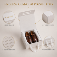 Boîte à chaussures pliable personnalisée, boîte d'emballage pour chaussures en gros avec poignée, logo personnalisé, taille personnalisée