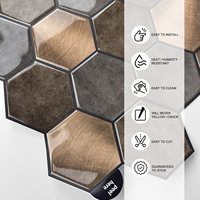 Carreaux muraux hexagonaux autocollants – Vinyle décoratif facile à poser pour la rénovation intérieure
